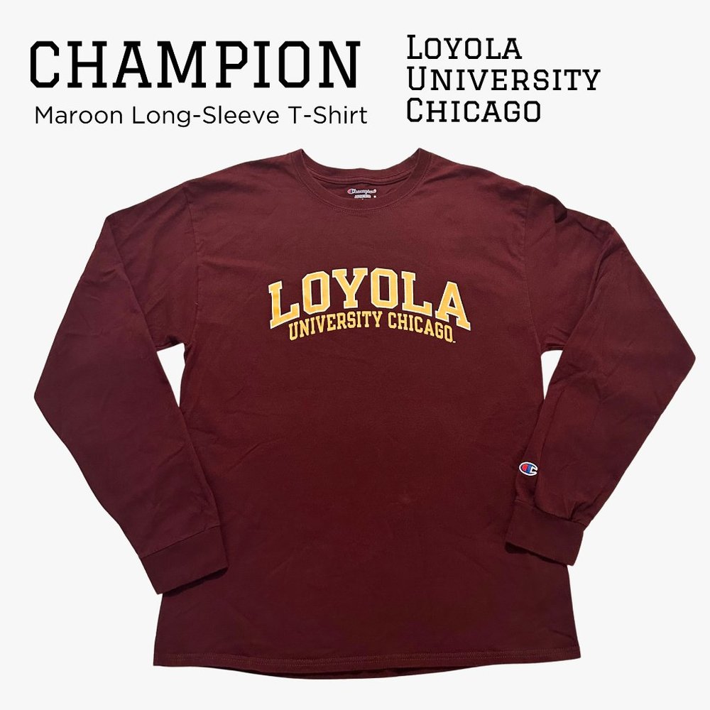 Champion x Loyola University Chicago | Maroon Long Sleeve T-Shirt | Men's Large